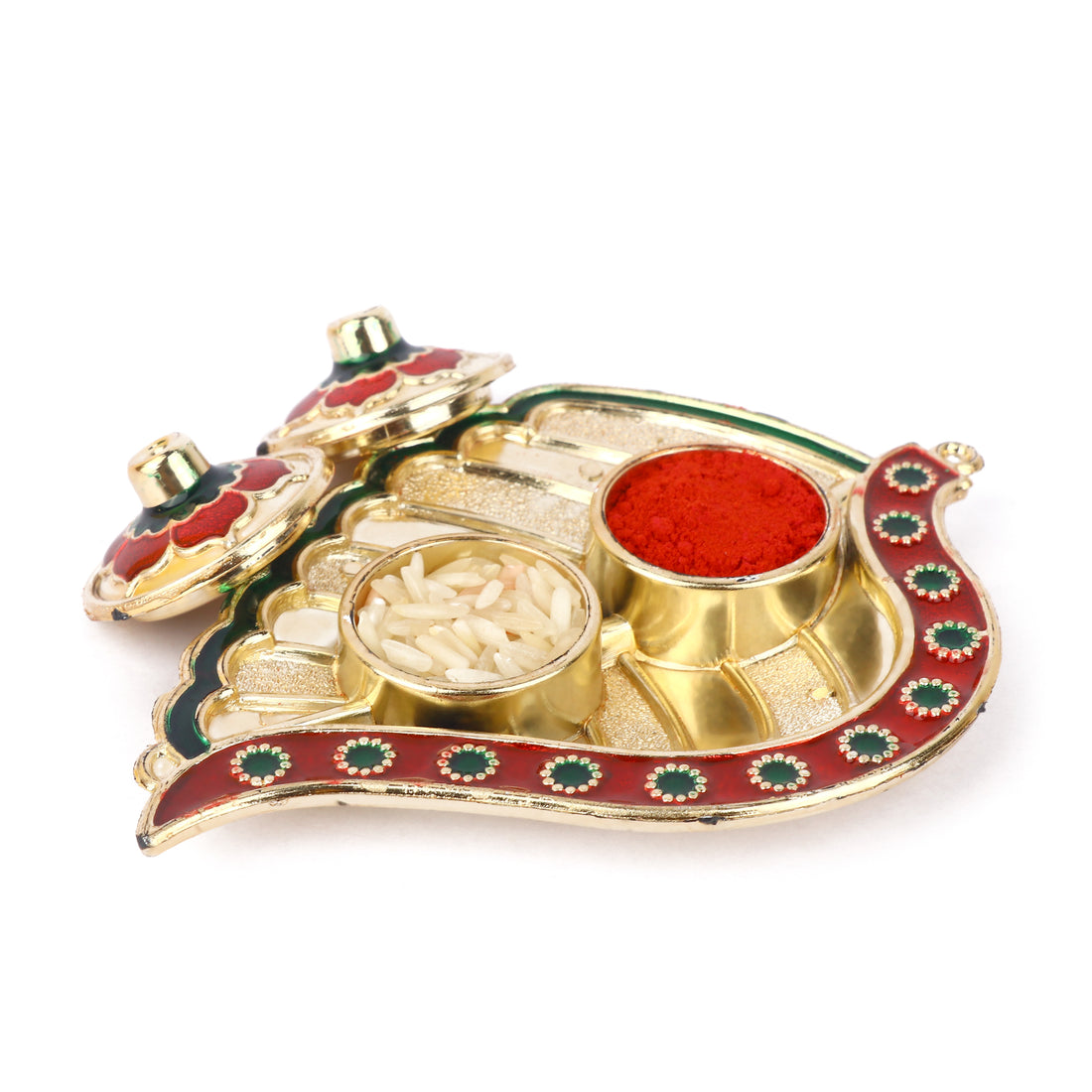 Beautiful Roli Akshat Leaf Platter