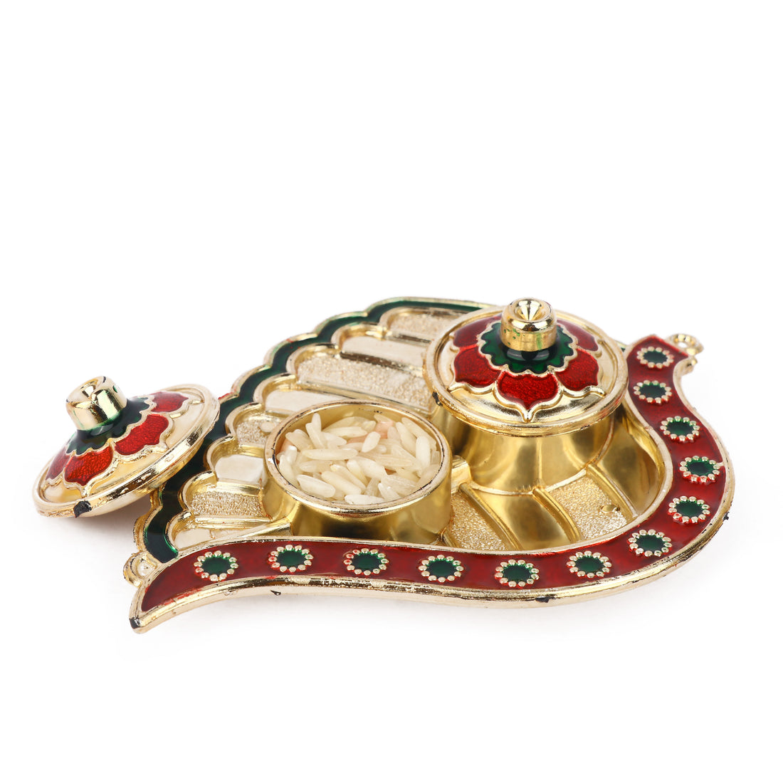 Beautiful Roli Akshat Leaf Platter