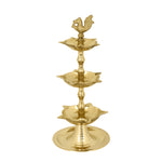 Brass 3 Step Peacock Kerala Diya
