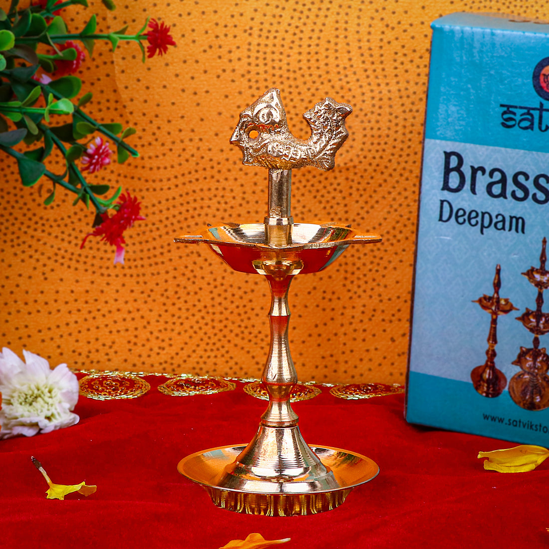 6.5 Inch Brass Peacock Kerala Diya