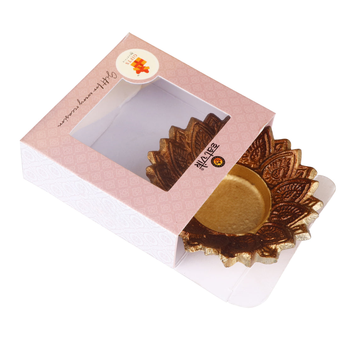 Designer Multicolor Floral Chakra Metal Diya