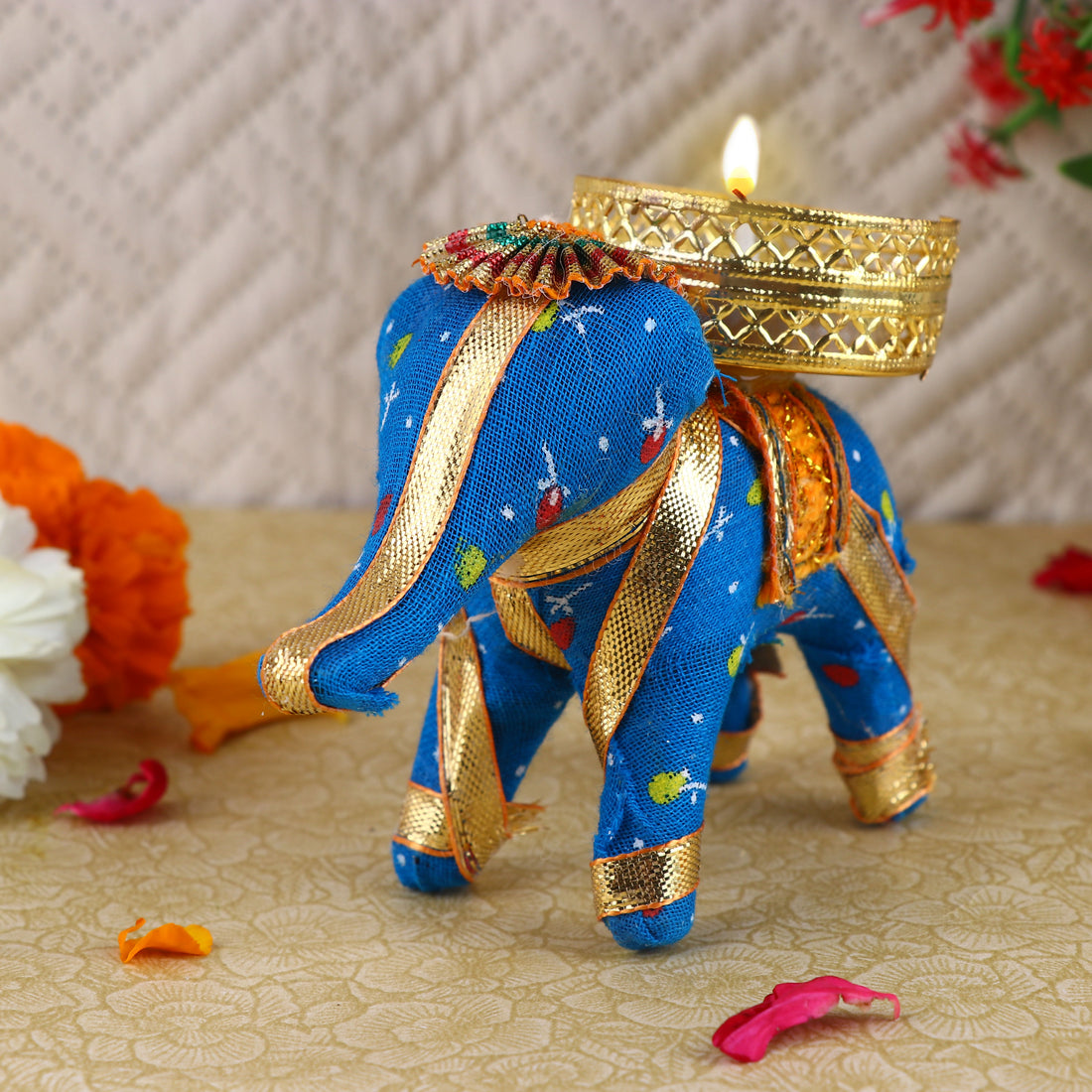 Eye-Catching Handcrafted Elephant Tea Light Holder