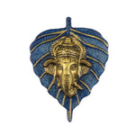 1 Pc Lord Ganesh Face on Leaf Patta Wall Hanging White