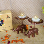 Spectacular Metal Elephant with Diya Showpiece