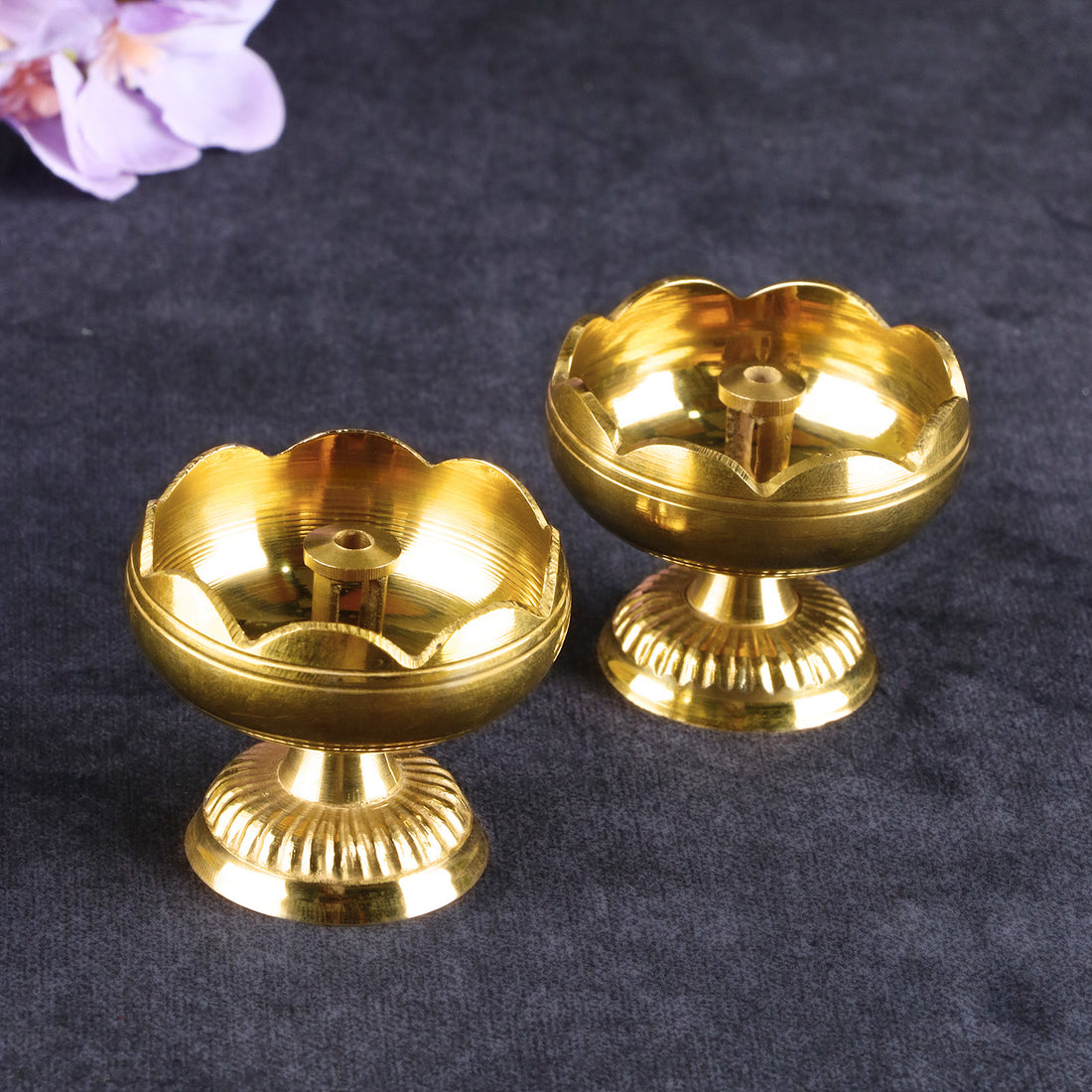 Designer Pure Brass Diya (Small)