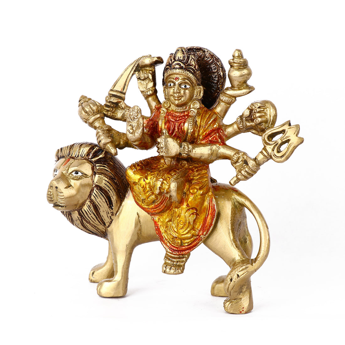 4.5 Inch Eye Catching Maa Durga Brass Idol