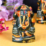 Natural Hand Printed Green Jade Stone Margaj Ganesh Statue