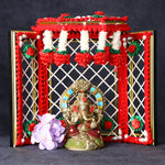 8 Inch Astonishing Ganesha Phool Bangla (Red)