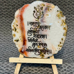 Decorative Ganesha Mantra Frame With Stand Made With Epoxy