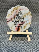 Decorative Gayatri Mantra Frame With Stand Made With Epoxy