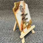 Decorative Ganesha Mantra Frame With Stand Made With Epoxy (White)