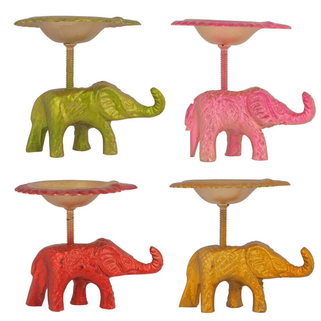 Spectacular Metal Elephant with Diya Showpiece
