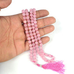 108 Beads Rose Quartz Crystal Jaap Mala for Chakra Healing