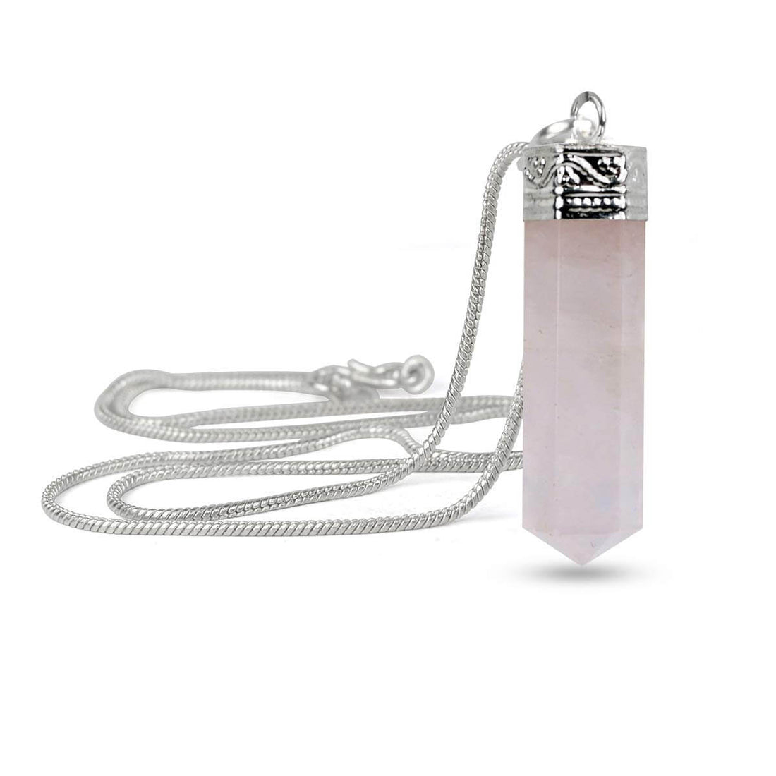 Rose Quartz Pencil Shape Pendant for Reiki Healing