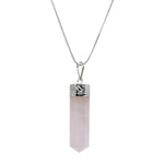 Rose Quartz Pencil Shape Pendant for Reiki Healing