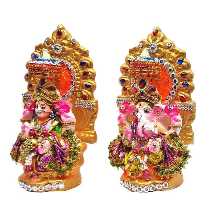 Lakshmi Ganesha Traditional Clay Statue Puja Store Online Pooja Items Online Puja Samagri Pooja Store near me www.satvikstore.in