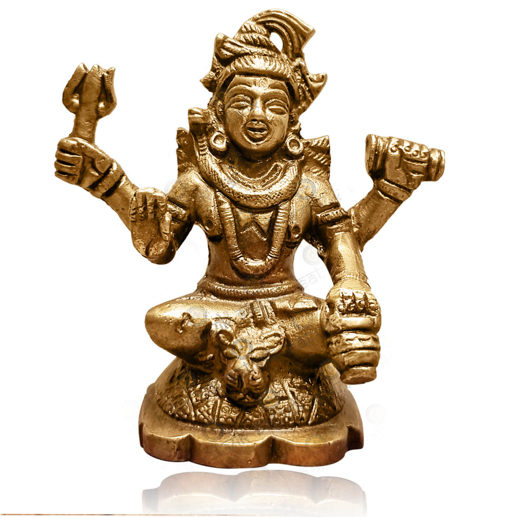 Brass Chaturbhuj Shiva Ji Idol Puja Store Online Pooja Items Online Puja Samagri Pooja Store near me www.satvikstore.in