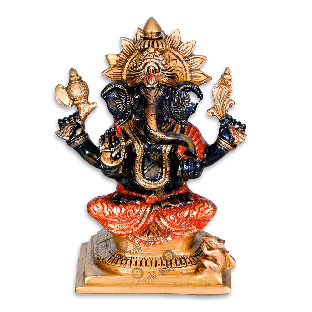 Engraved Brass Ganesh Idol Puja Store Online Pooja Items Online Puja Samagri Pooja Store near me www.satvikstore.in