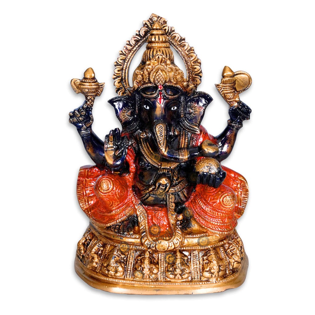 Engraved Brass Ganesh Idol Puja Store Online Pooja Items Online Puja Samagri Pooja Store near me www.satvikstore.in