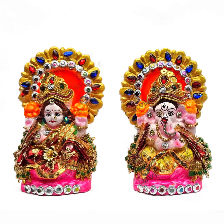 Lakshmi Ganesha Traditional Clay Statue Puja Store Online Pooja Items Online Puja Samagri Pooja Store near me www.satvikstore.in