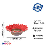 Floral Chakra Metal Diya in Red Color (Pack of 2)