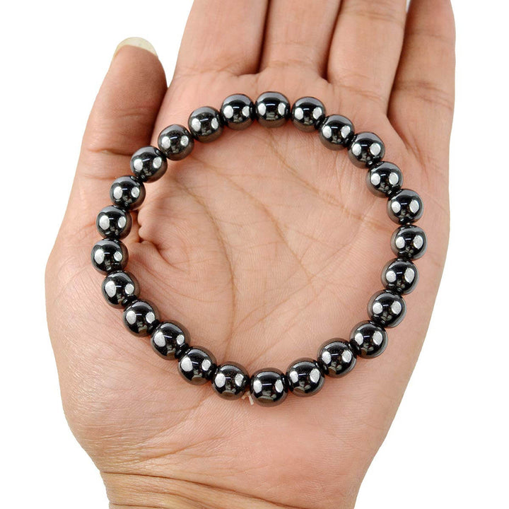 Authentic Hematite Crystal Bracelet for Reiki Healing – 8 MM Beads for Grounding, Focus, and Energy Balance. India’s Largest Pooja Accessories Brand – www.satvikstore.in