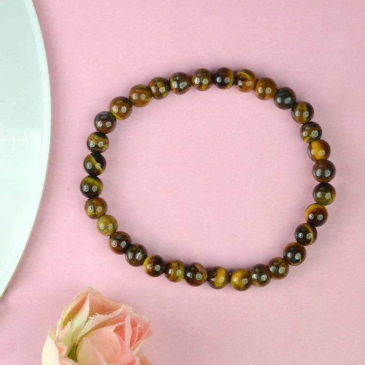 Authentic Tiger Eye Crystal Bracelet for Reiki Healing – 6 MM Beads for Courage, Protection, and Confidence. India’s Largest Pooja Accessories Brand – www.satvikstore.in